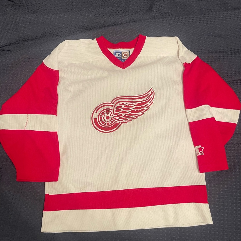 Kids Red and White Hockey Jersey